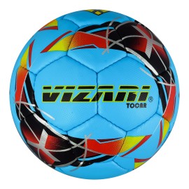 Vizari Tocar a Premium Bright Colour Textured Hand Stitched Futsal Soccer Ball Size 4 for Indoor and Outdoor Futsal Games (ZIMA Blue)