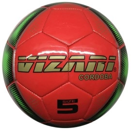 Vizari Sports Cordoba Usa Soccer Balls With Size 3, Size 4 & Size 5 For Girls, Boys & Kids Of All Ages - Unique Graphics - 5 Colors - Inflate & Play Outdoor Sports Balls. (5, Red)