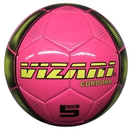 Vizari Sports Cordoba Usa Soccer Balls With Size 3, Size 4 & Size 5 For Girls, Boys & Kids Of All Ages - Unique Graphics - 5 Colors - Inflate & Play Outdoor Sports Balls. (3, Pink)
