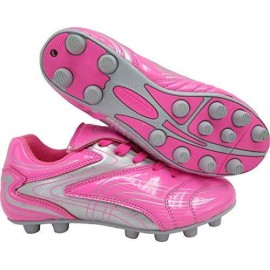Vizari Striker Fg Soccer Shoe, Pink/Silver, Big Kid, Size 3.5
