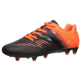 Vizari Liga Fg Soccer Shoes For Kids, Firm Ground Outdoor Soccer Shoes For Kids (8, Black/Orange)