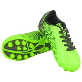 Vizari Stealth Fg Soccer Shoes | Firm Ground Outdoor Soccer Shoes For Boys And Girls | Lightweight And Easy To Wear Youth Outdoor Soccer Cleats | Green/Black | Big Kid