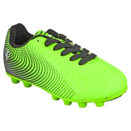 Vizari Stealth Fg Soccer Shoes | Firm Ground Outdoor Soccer Shoes For Boys And Girls | Lightweight And Easy To Wear Youth Outdoor Soccer Cleats | Green/Black | Little Kid