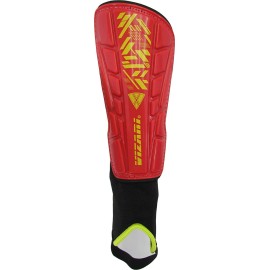 Vizari Malaga Soccer Shin Guard For Kids| Youth Soccer Shin Guard | Lightweight And Breathable Child Calf Protective Gear Soccer Equipment | Red | Large
