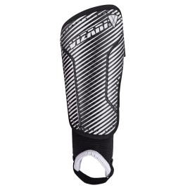 Vizari Matera Soccer Shin Guards | Shinguards For Adults And Kids With Ankle Protection (Black / White, Large)