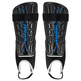 Vizari Zodiac Soccer Shin Guards | For Kids And Adults | Detachable Ankle Protection (S, Black)