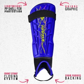 Vizari Zodiac Soccer Shin Guards | For Kids And Adults | Detachable Ankle Protection (S, Royal Blue)