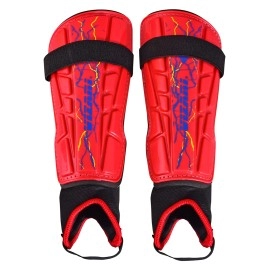 Vizari Zodiac Soccer Shin Guards | For Kids And Adults | Detachable Ankle Protection (L, Red)