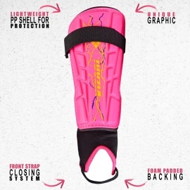 Vizari Zodiac Soccer Shin Guards | For Kids And Adults | Detachable Ankle Protection (L, Pink)