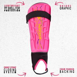 Vizari Zodiac Soccer Shin Guards | For Kids And Adults | Detachable Ankle Protection (Xs, Pink)