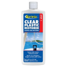 Star Brite Clear Plastic Restorer - Haze & Scratch Remover- Step 1 - 8 Oz (087208)