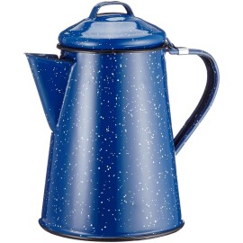 GSI Outdoors Enamel Coffee Pot to Store Hot Coffee, Tea for Camping & Farmhouse - 6 Cup