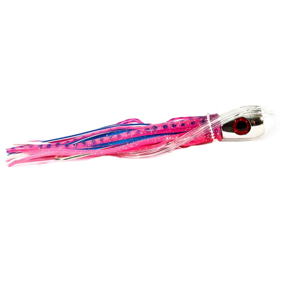 Boone Hoo Lili Rigged Lure, Pink/Blue Spots, 7-Inch