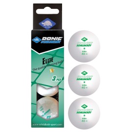 Donic-Schildkr? 1-Star Elite Table Tennis Ball, Poly 40+ Quality, 3 Pieces in a Box, White