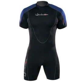 Henderson Man 3mm Thermoprene Shorty (Back Zip) Scuba Diving Wetsuit-Black/Blue-Large