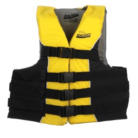 Seachoice Level 70 Life Jacket, Deluxe Adjustable 4-Belt Ski Vest, Yellow and Black, Size XXL/XXXL, 50-60 in. Chest