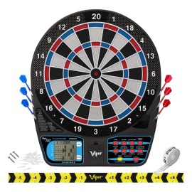 Viper 787 Electronic Dartboard, Ultra Thin Spider For Increased Scoring Area, Free Floating Segments, Locking Segment Holes For Fewer Bounceouts, Automatic Scoring
