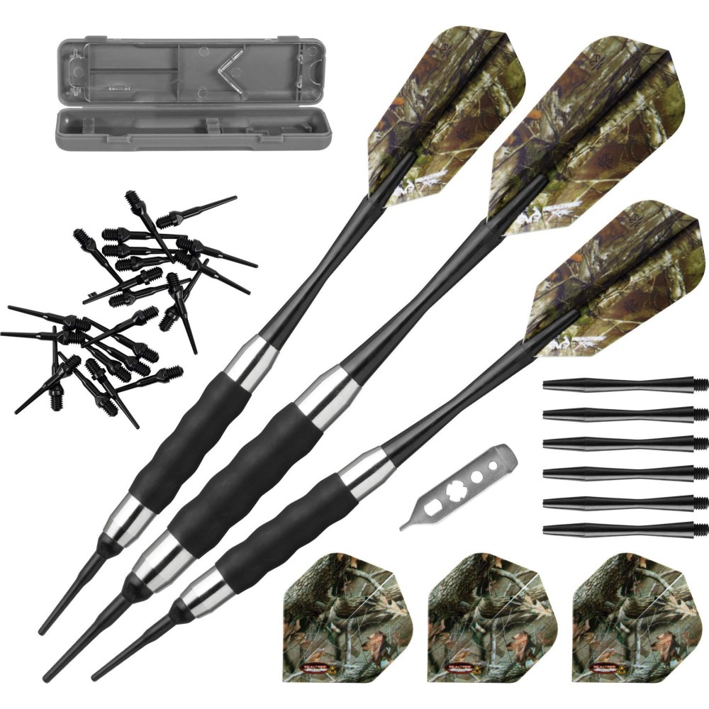 Fat Cat Realtree Hardwoods HD Camo Soft Tip Darts with Storage/Travel Case, 16 Grams