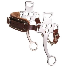 Kelly Silver Star Fleece Lined Hackamore - Assorted Chrome Plated - Horse