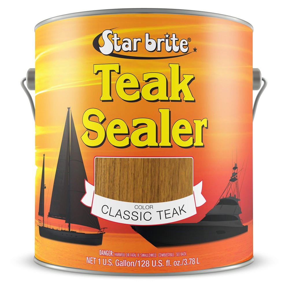 STAR BRITE Teak Sealer - No Drip, No Splash Formula - One-Coat, Durable Protection for All Fine Woods - Perfect for Outdoor Furniture & Marine Use - Classic Teak, 1 GAL (088000)