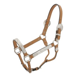 Tough 1 Royal King Silver Show Horse Halter, Light Oil