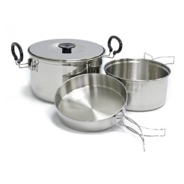 Chinook Plateau Expedition Cookset Cookware, 4 Piece, Stainless Steel