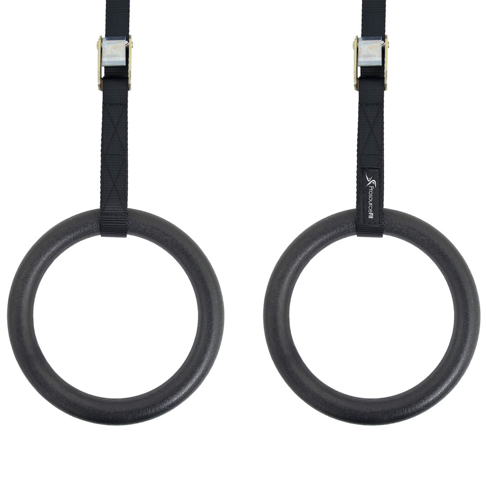 ProsourceFit Fitness Gymnastics Rings with Straps for CrossFit and Total Body Conditioning at Home