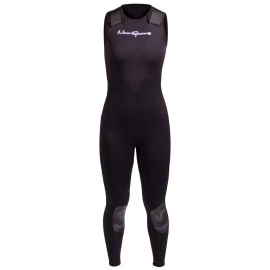 NeoSport Wetsuits Women's Premium Neoprene 3mm Jane,All Black, 12 - Diving, Snorkeling & Wakeboarding