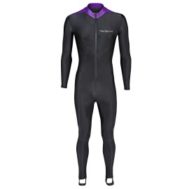 NeoSport Unisex Full Body Sport Skin-Black/Lavender-XLarge