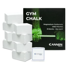 Cannon Sports Gym Chalk Block, 1Lb, Consists of (8) 2 oz Blocks, Magnesium Carbonate, Gymnastics, Weightlifting, Rock Climbing