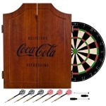 Coca-Cola Wood Dart Cabinet Set