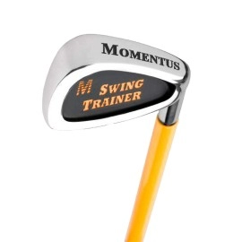 MOMENTUS Weighted Golf Swing Trainer - Shortened 7 Iron Swing Trainer Golf Club - Swing Trainer Aid to Improve Golf Shot Accuracy and Swing Speed for a Better Golf Game - 48 oz