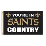 Fremont Die NFL New Orleans Saints 3' x 5' Flag with Grommets, 3 x 5-Foot, In Country