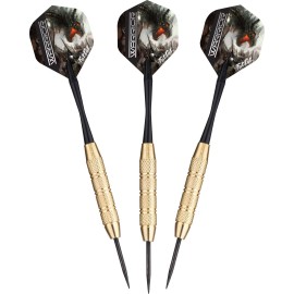 Fat Cat Warrior Steel Tip Darts, 18 Grams Black