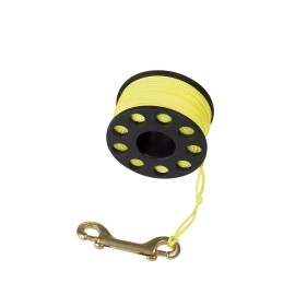 Trident Finger Reel with Brass Clip Wreck Scuba Diving Tech Spool Reel, Medium 100 FT - 100 Reef Finger Reel - Yellow