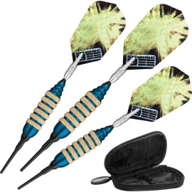 Viper Spinning Bee Soft Tip Darts with Casemaster Storage/Travel Case, Blue, 16 Grams