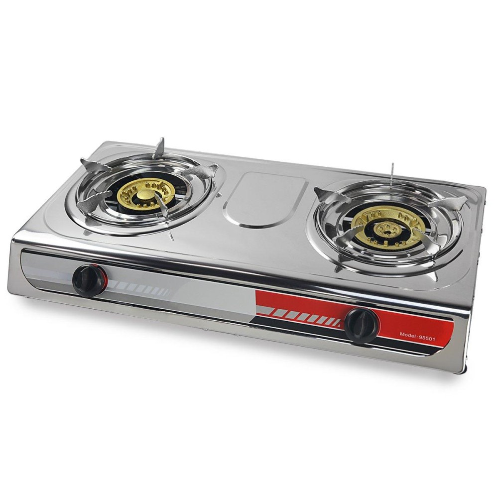 XtremepowerUS Double Burner Stove w/Auto Ignition Outdoor Propane Portable Camping Cooking Range