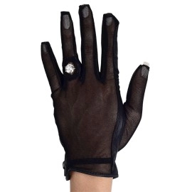 Lady Classic Solar Nail and Ring Glove, Black, Large, Left Hand