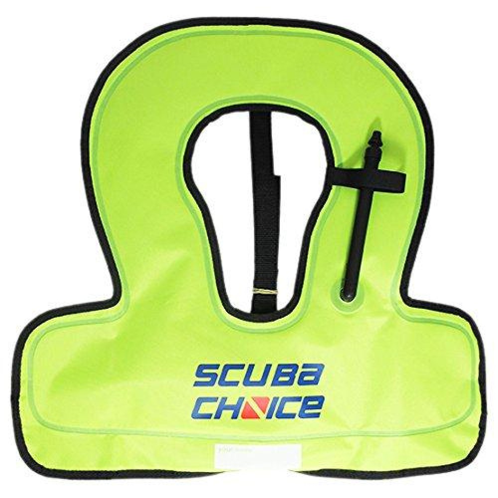 Scuba Choice Youth Kids Snorkel Vest Neon Yellow/Blue with Name Box