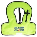 Scuba Choice Youth Kids Snorkel Vest Neon Yellow/Blue with Name Box