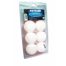 Kettler Table Tennis Balls, 40 mm Regulation Size: 3 Star Rating, White, 6 Pack