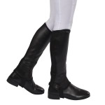 SAXON. Equileather Half Chaps, Black, Adults Small