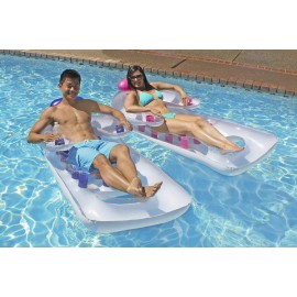 Poolmaster French Classic Pool Lounger (Available in Blue or Pink) 66 Long x 31 Wide, deflated