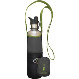 ChicoBag rePETe Water Bottle Sling Recycled Water Bottle Carrier with Strap Eco Friendly Limestone