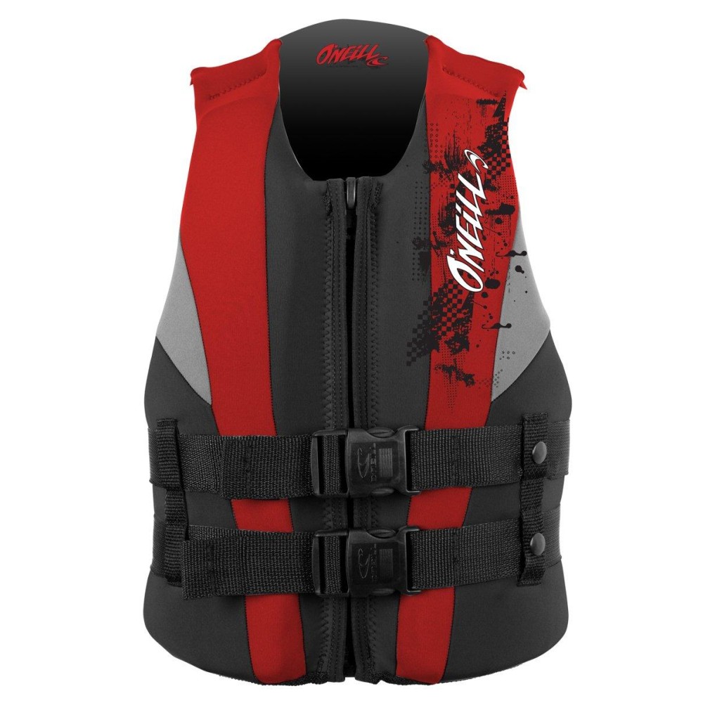 O'Neill Youth Reactor USCG Life Vest, Coal/Red/Flint, 1SZ