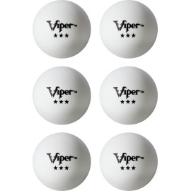 Viper Table Tennis Balls: White 40 mm Regulation Size, 3 Star Rating, 6 Pack