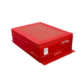 Tumbl Trak Folding Base Block Red Vinyl and Suede Cover, 3-Feet Width x 4-Feet Length x 15-Inch Height