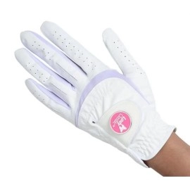 Lady Classic Soft Flex Gloves with Magnetic Ball Marker, White, Medium (SFBM02WT)