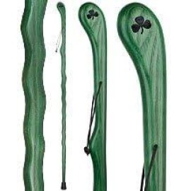 Royal RC Canes Shamrock Engraved - Green Ash Riverbend Hiking Staff