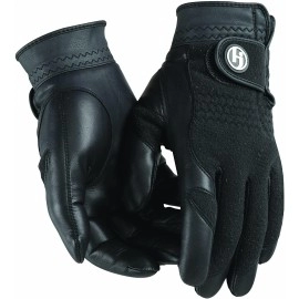 HJ Glove Men's Black Winter Performance Golf Glove, Medium, Pair